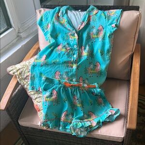 Jaye's Studio Ladies XSMALL fits a 2-4 with Zebra Print in Teal cute! pockets!!